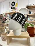 crochet hat - negro sparkle