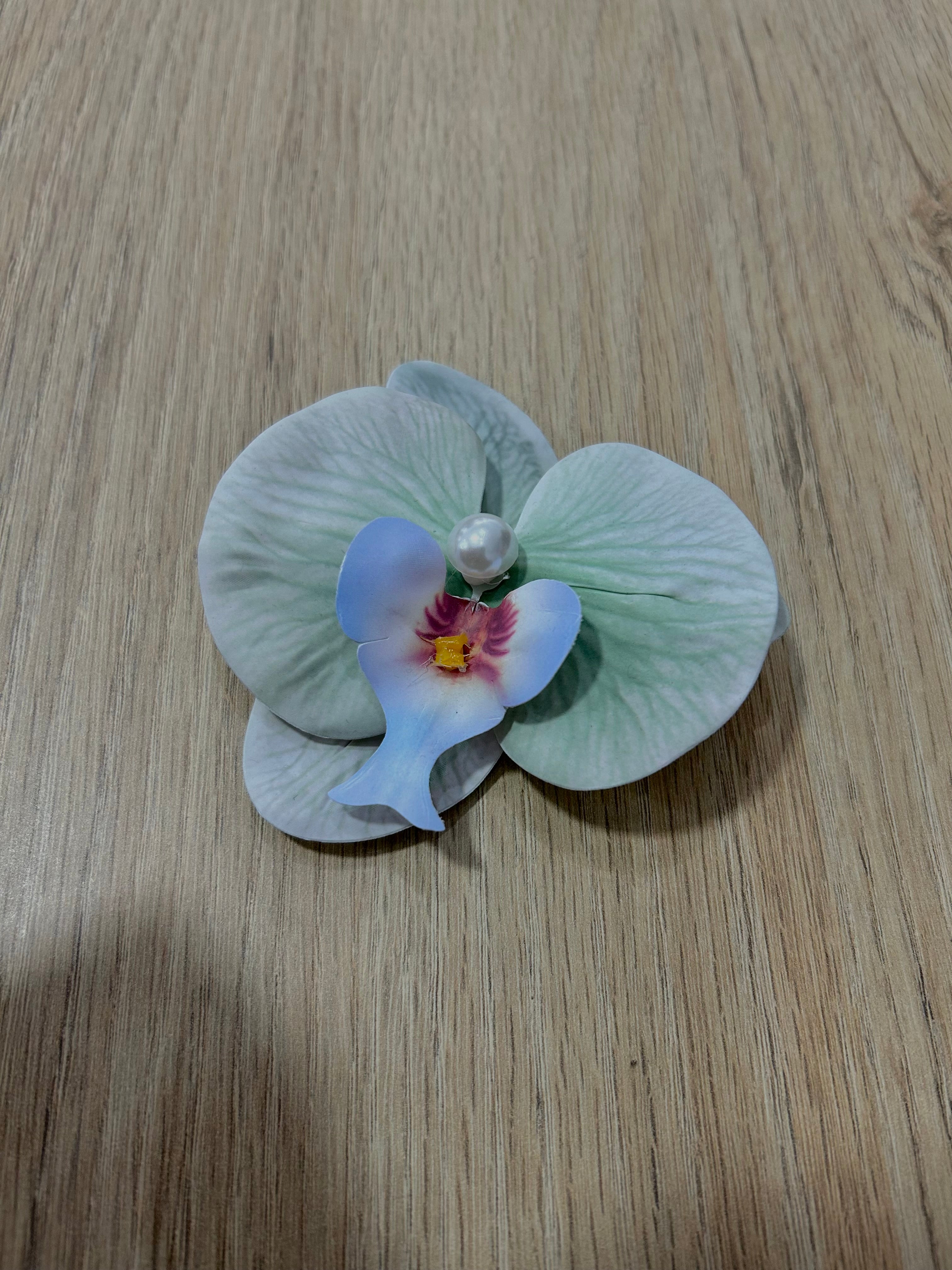 Orquídea hairclip - celeste