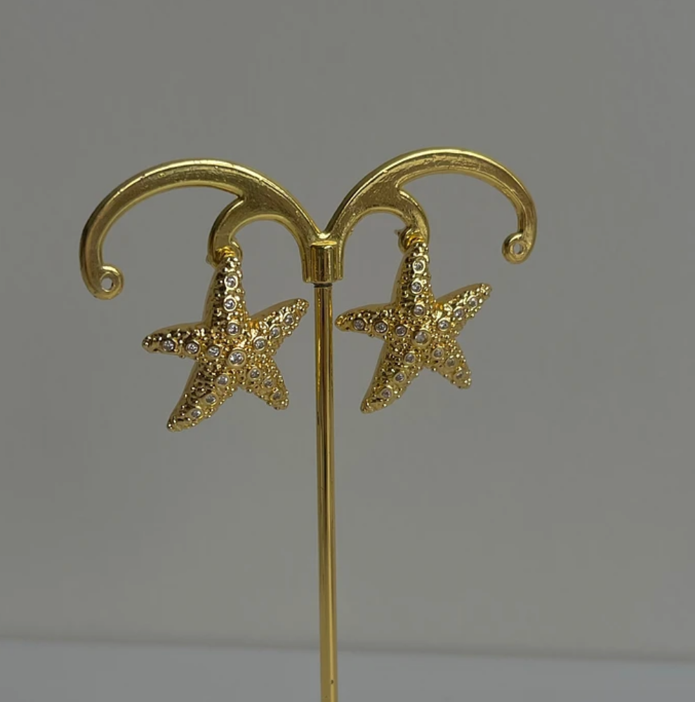 Shinny starfish earrings