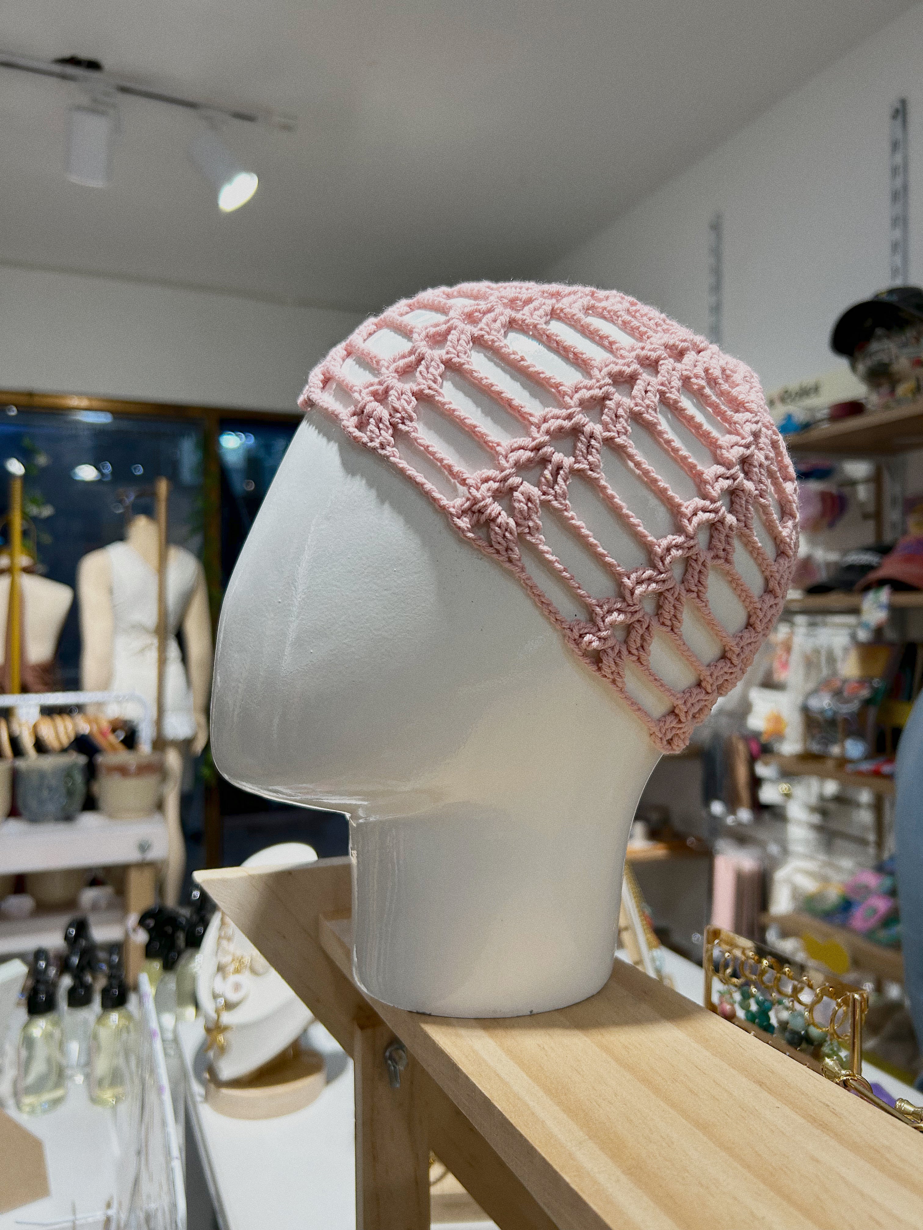 crochet hat - rosado