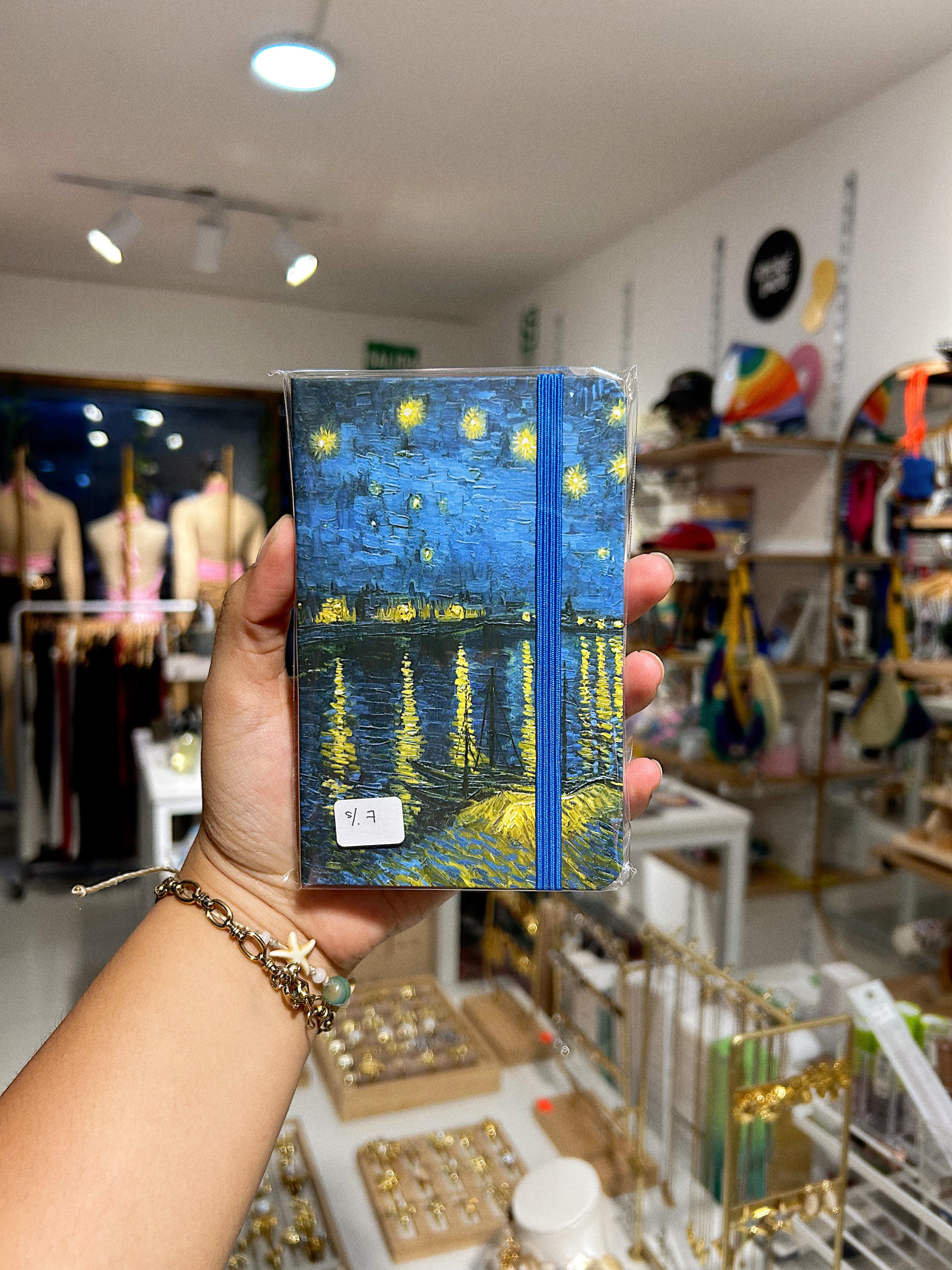 libreta "La noche estrellada sobre el rodano"